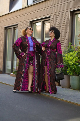 Althea Purple Kimono Set Coats & Jackets