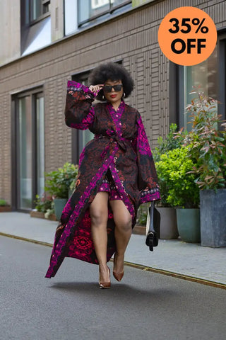 Althea Purple Kimono Set Coats & Jackets