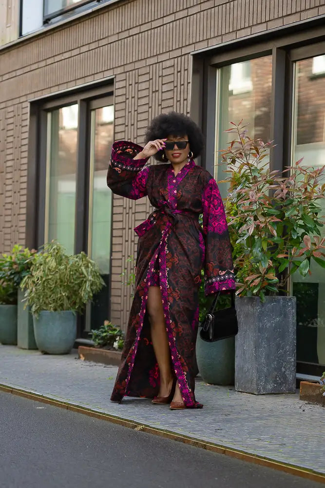 Althea Purple Kimono Set Coats & Jackets