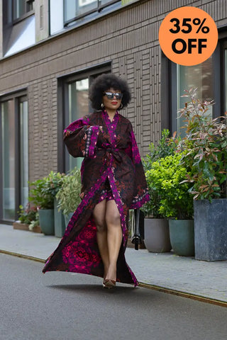 Althea Purple Kimono Set Coats & Jackets