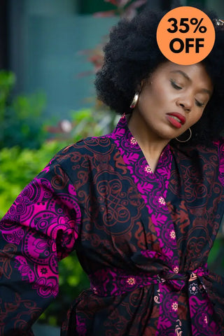 Althea Purple Kimono Set Coats & Jackets