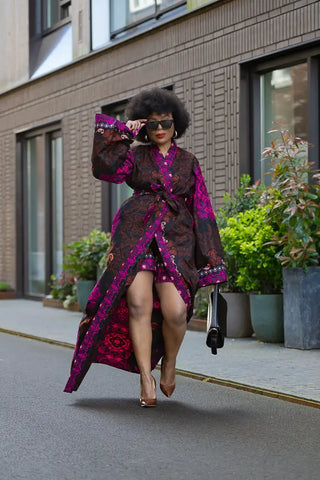 Althea Purple Kimono Set Coats & Jackets