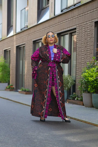 Althea Purple Kimono Set Coats & Jackets