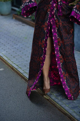 Althea Purple Kimono Set Coats & Jackets