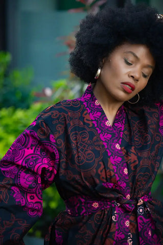 Althea Purple Kimono Set Coats & Jackets