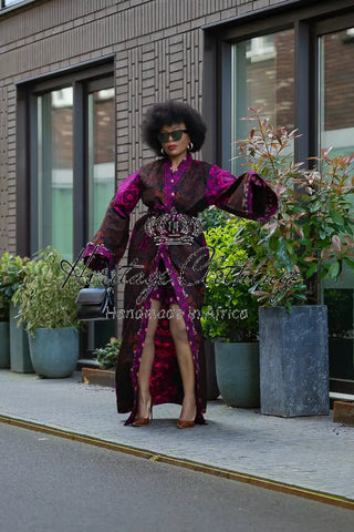 Althea Purple Kimono Set Coats & Jackets