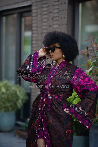 Althea Purple Kimono Set Coats & Jackets