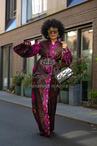 Althea Purple Kimono Set Coats & Jackets