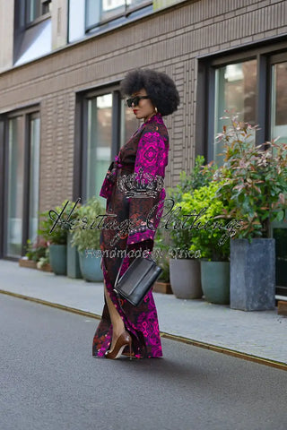 Althea Purple Kimono Set Coats & Jackets