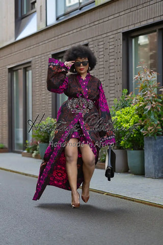 Althea Purple Kimono Set Coats & Jackets