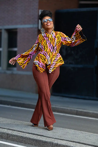 Amari Long Sleeve Peplum Top.