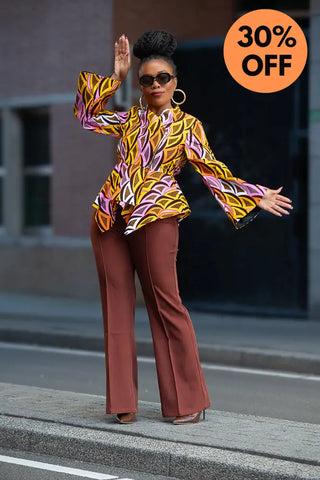 Amari Long Sleeve Peplum Top.