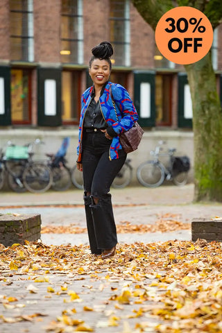 Amma Multi Way Blue And Orange Bomber Jacket Apparel & Accessories