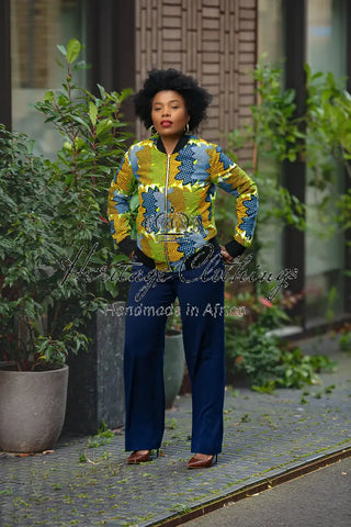 Amma Navy And Lime Reversal Jacket