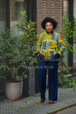 Amma Navy And Lime Reversal Jacket