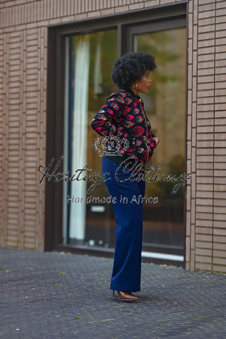 Amma Navy And Lime Reversal Jacket