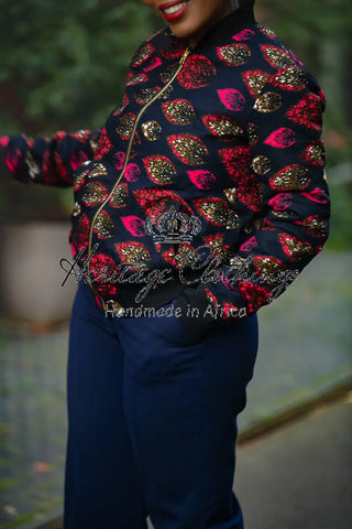 Amma Navy And Lime Reversal Jacket