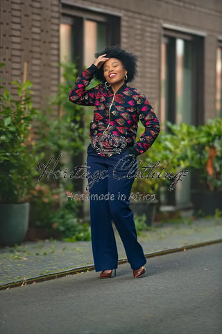 Amma Navy And Lime Reversal Jacket