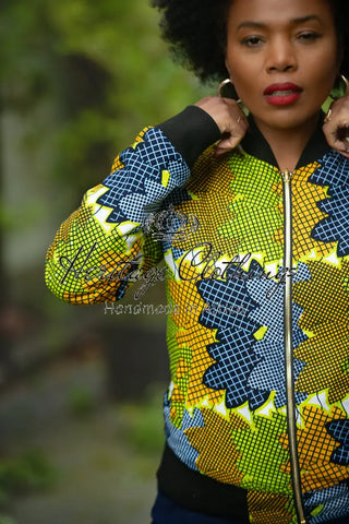 Amma Navy And Lime Reversal Jacket