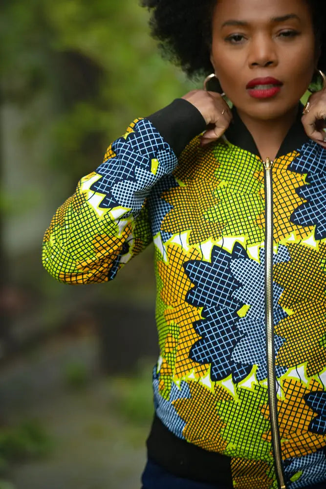 Amma Navy And Lime Reversal Jacket