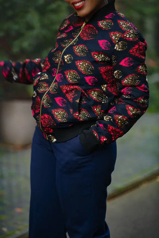 Amma Navy And Lime Reversal Jacket