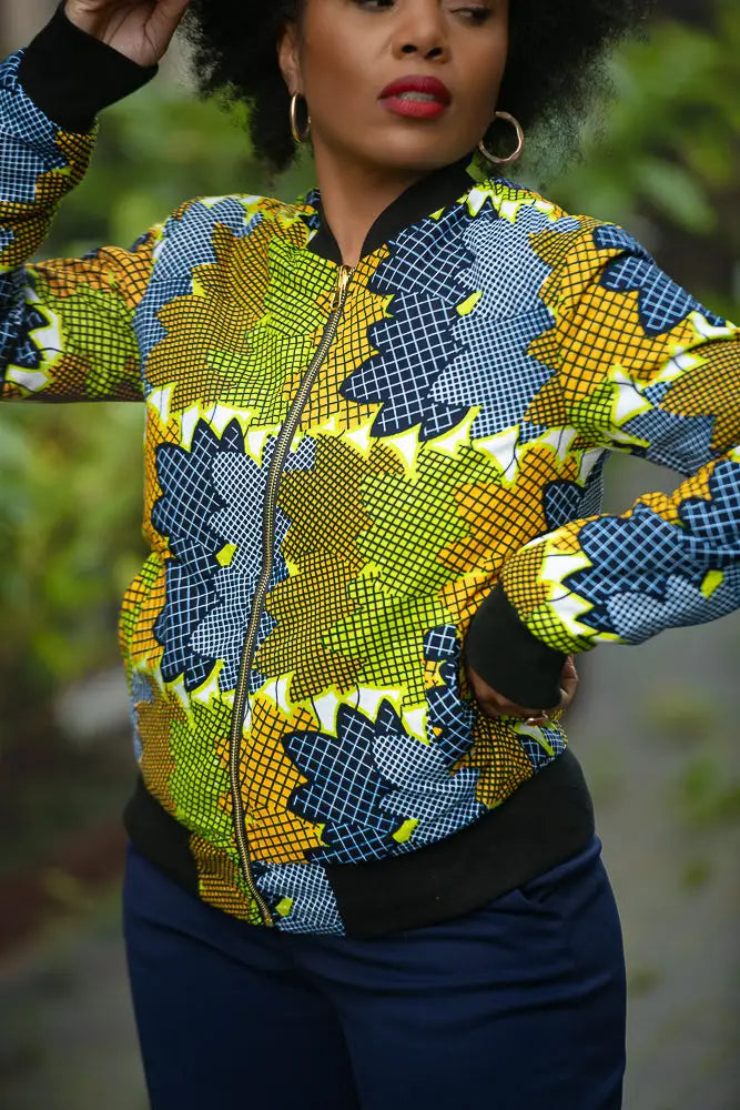 Amma Navy And Lime Reversal Jacket