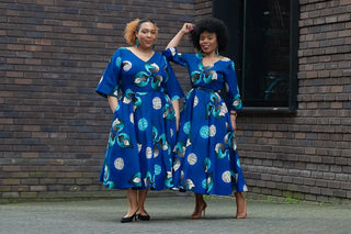 Anele Royal Blue Flared Dress Dresses