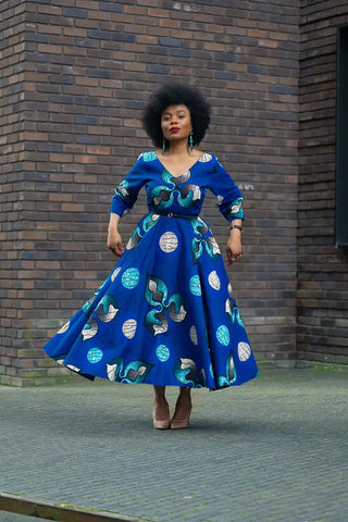 flare dress dresses Anele Royal Blue Flared Dress