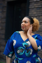 Anele Royal Blue Flared Dress Dresses