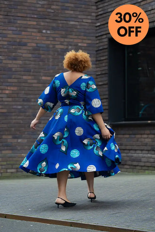 Anele Royal Blue Flared Dress Dresses