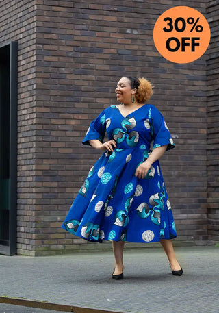 Anele Royal Blue Flared Dress Dresses