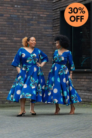 Anele Royal Blue Flared Dress Dresses