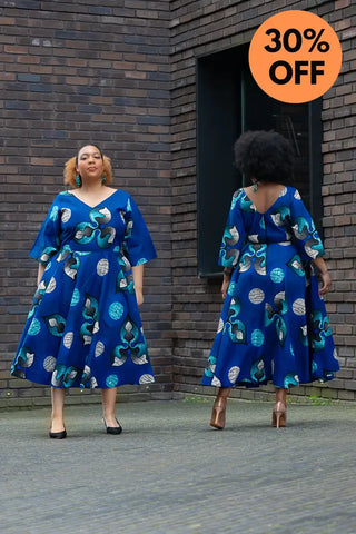 Anele Royal Blue Flared Dress Dresses