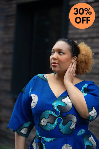 Anele Royal Blue Flared Dress Dresses