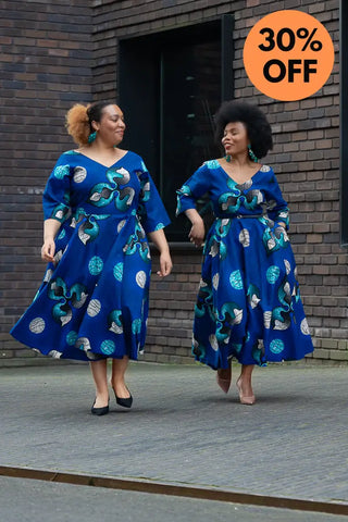 Anele Royal Blue Flared Dress Dresses