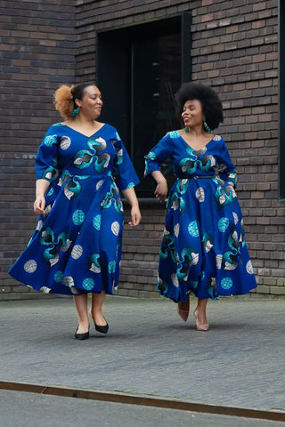 Anele Royal Blue Flared Dress Dresses