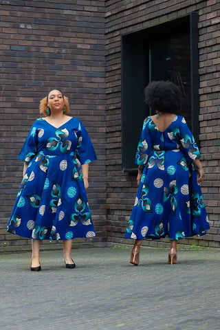 Anele Royal Blue Flared Dress Dresses