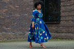 Anele Royal Blue Flared Dress Dresses