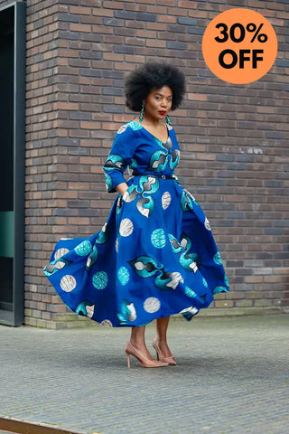 Anele Royal Blue Flared Dress Dresses