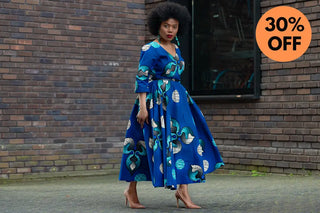 Anele Royal Blue Flared Dress Dresses