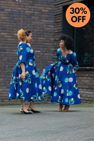 Anele Royal Blue Flared Dress Dresses