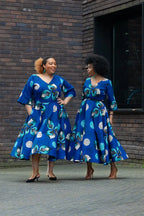 Anele Royal Blue Flared Dress Dresses