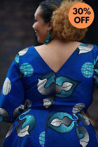 Anele Royal Blue Flared Dress Dresses