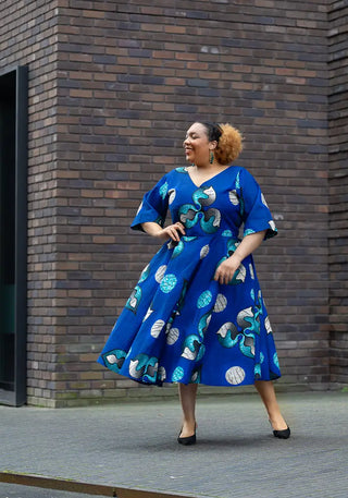 Anele Royal Blue Flared Dress Dresses