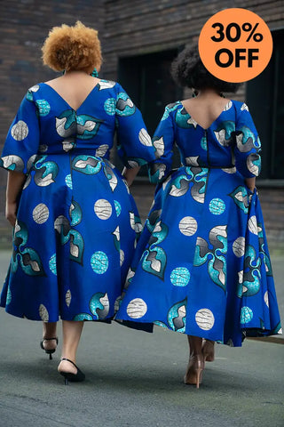 Anele Royal Blue Flared Dress Dresses