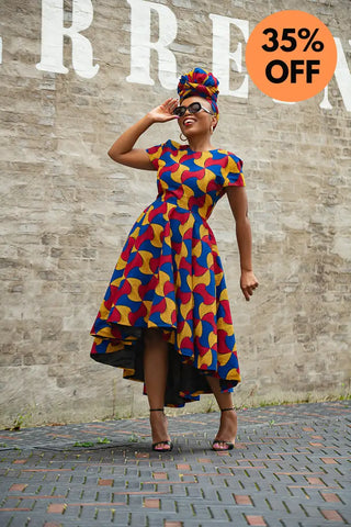 Antonia Multicoloured High Low Dress Dresses