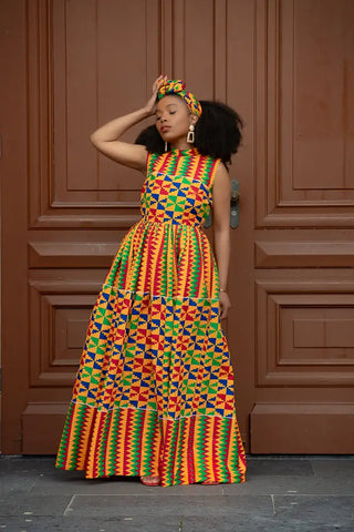Asana Kente Maxi Dress Dresses