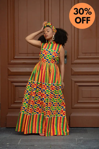 Asana Kente Maxi Dress Dresses