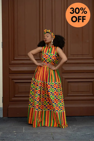 Asana Kente Maxi Dress Dresses