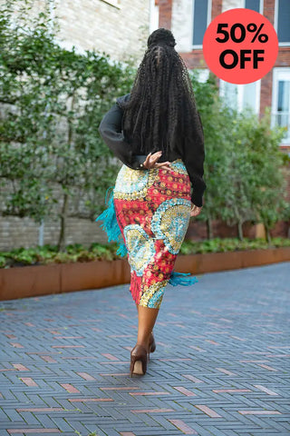 Awele Tassle Gold Skirt Apparel & Accessories